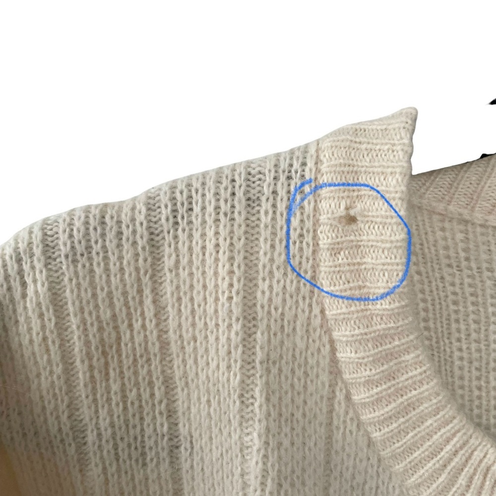 Vintage Cream Lambswool Angora Cardigan Sweater MP - Picture 5 of 8